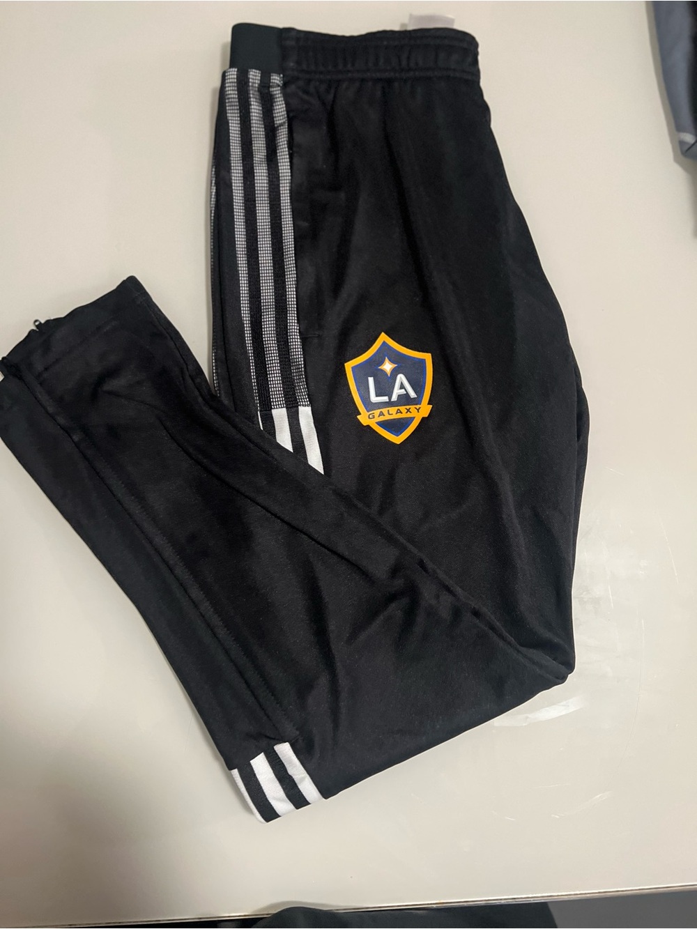 adidas Black LA Galaxy Men's Track Pants with Logo